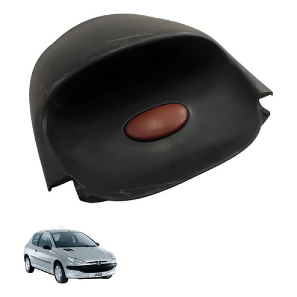 Moldura Botao Pisca Alerta Peugeot 206 2006 2007 Preto