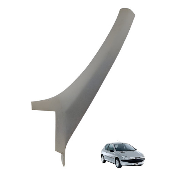 Moldura Acabamento Coluna Esquerda Peugeot 206 2006 2007 Bege