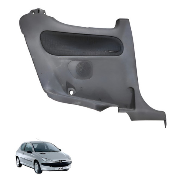 Forro Porta Traseiro Esquerdo Peugeot 206 2006 2007 Preto