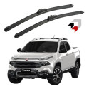 Jogo Palheta Limpador Parabrisa Fiat Toro Silicone Todos Preto