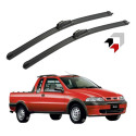 Jogo Palheta Limpador Parabrisa Fiat Strada Silicone Todas Preto