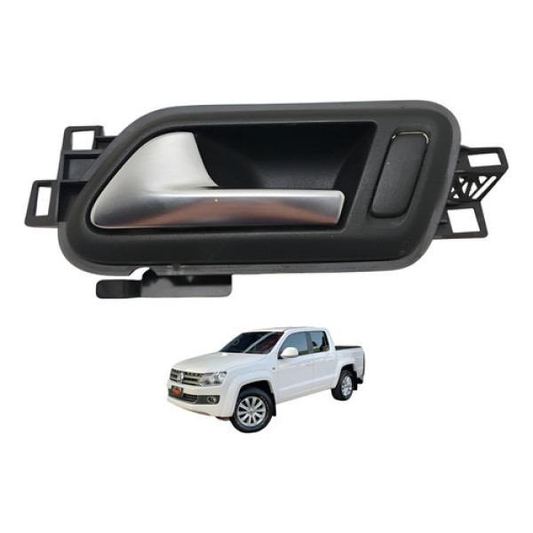 Maçaneta Traseira Esquerda Amarok 2010 2011 2012 Vw Preto Traseira