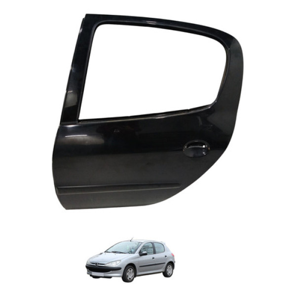 Porta Traseira Esquerda Peugeot 206 2008 2009 Traseira Esquerdo Preto