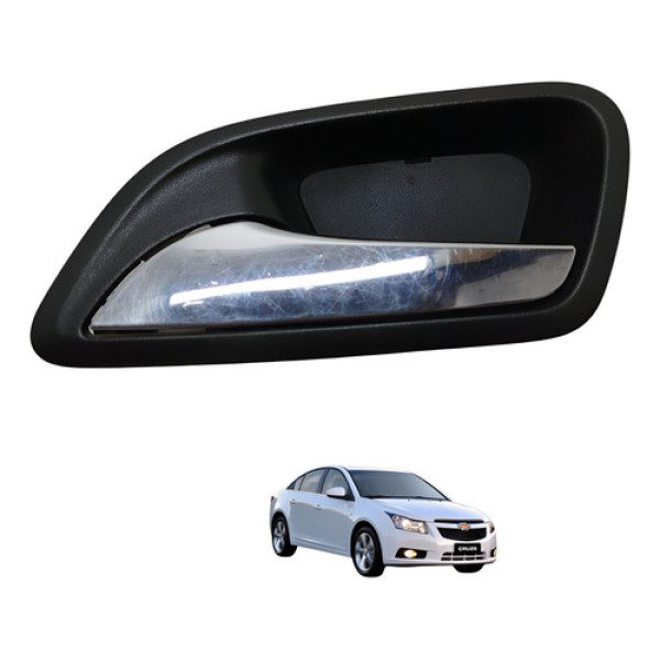 Maçaneta Interna Dianteira Esquerda Cruze 2013 2014 Preto Dianteira
