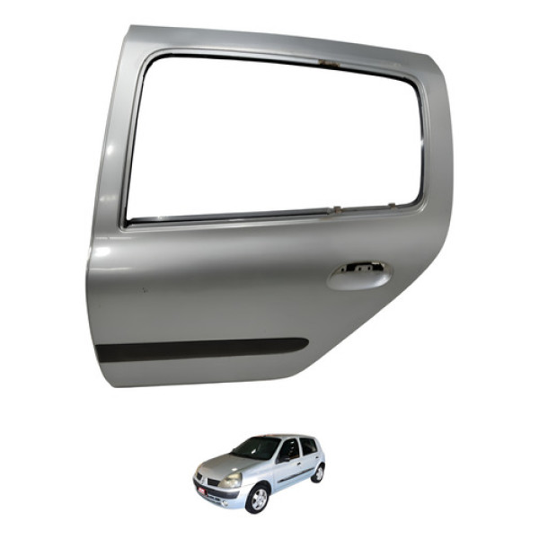 Porta Traseira Esquerda Clio 1.0 2004 2005 Traseira Esquerdo Prateado