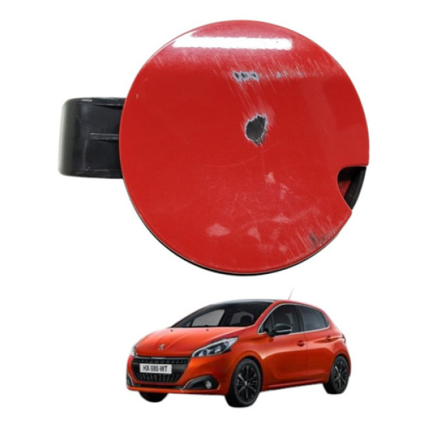 Tampa Portinhola Tanque Peugeot 208 2014 2015 Vermelho