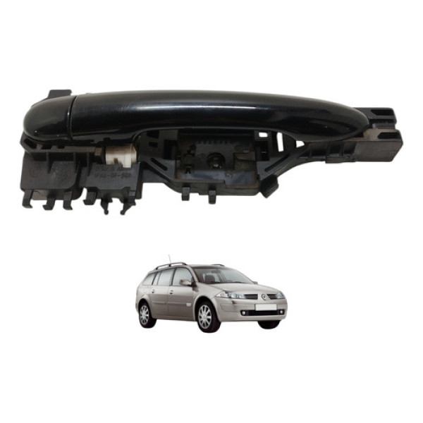 Maçaneta Dianteira Direita Megane 2008 2009 Preto Dianteira