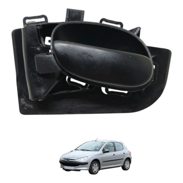 Maçaneta Interna Dianteira Esquerda Peugeot 206 2008 Preto Dianteira