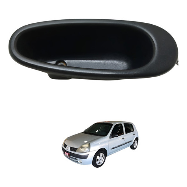 Puxador Porta Traseira Direita Clio 2004 2005 Preto Traseira