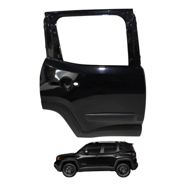 Porta Traseira Direita Jeep Renegade 2017 2018 Dianteira Direito Preto