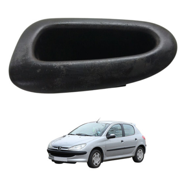Puxador Porta Dianteira Esquerda Peugeot 206 2008 2009 Preto Dianteira