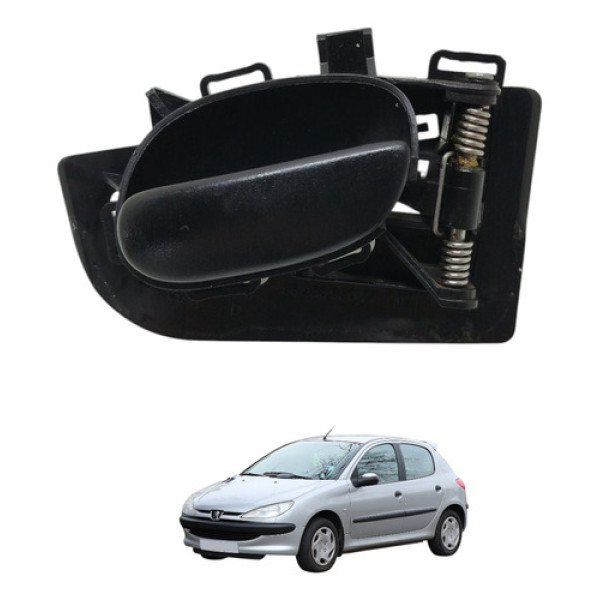 Maçaneta Interna Dianteiro Direito Peugeot 206 2008 2009 Preto Dianteira