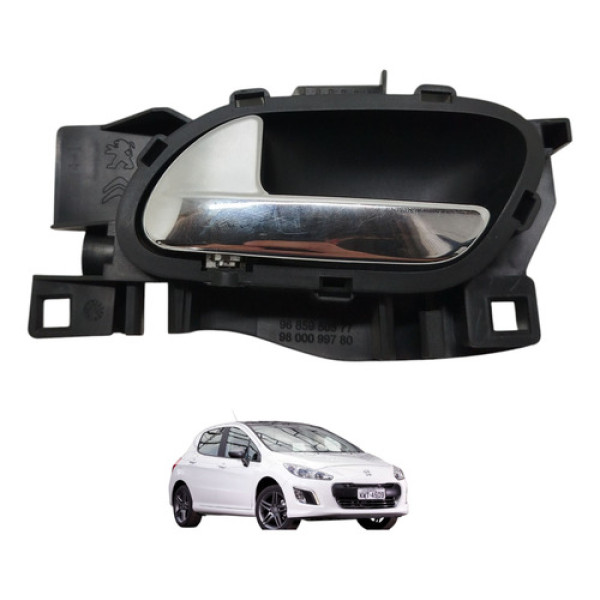 Maçaneta Interna Dianteira Esquerda Peugeot 308 2014 2015 Preto