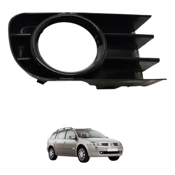 Moldura Farol Milha Direito Megane Grand Tour 2008 2009 Preto Esquerdo