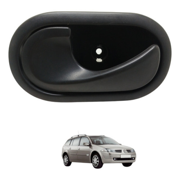 Maçaneta Interna Porta Dianteira Esquerda Megane 2008 2009 Preto Dianteira