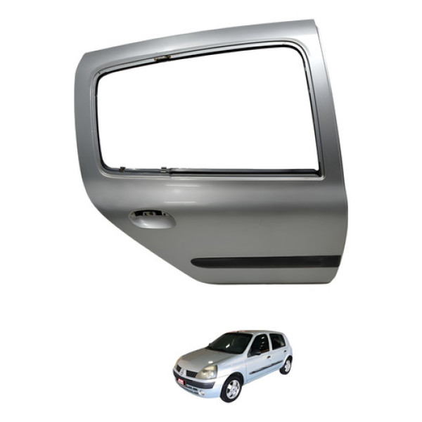 Porta Traseira Direita Clio 1.0 2004 2005 Traseira Direito Prateado
