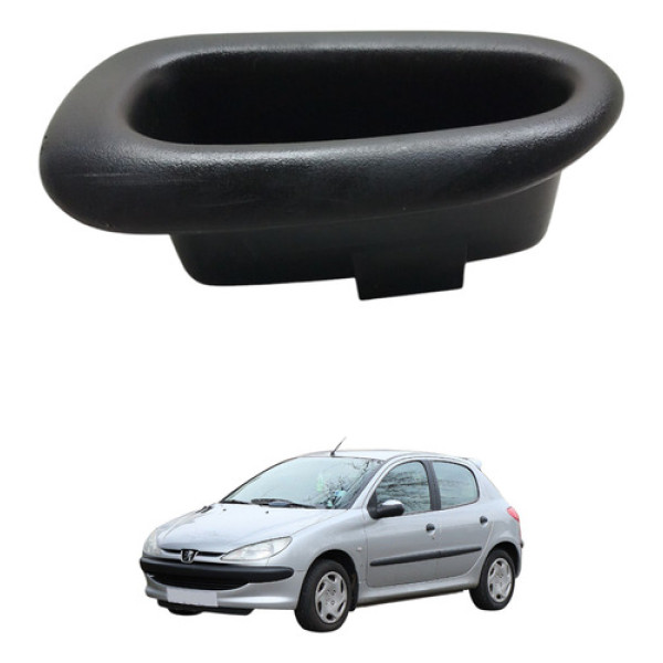Puxador Porta Traseira Esquerda Peugeot 206 2008 Preto Traseira