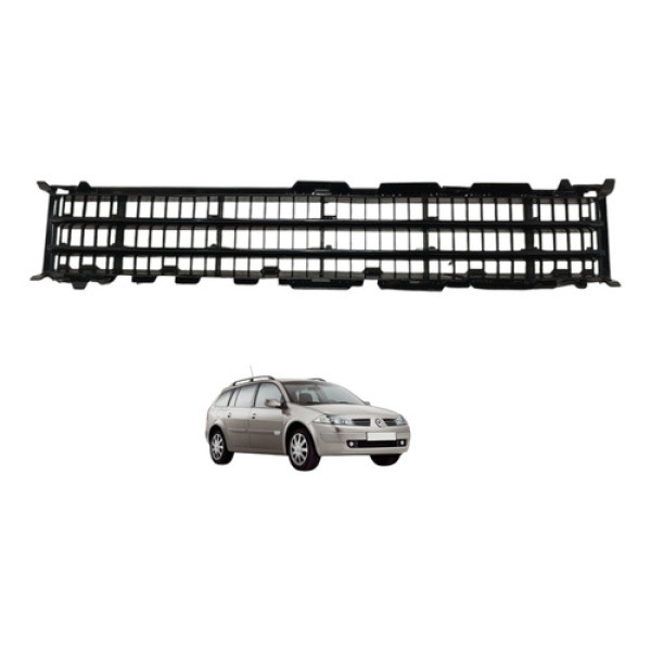 Grade Parachoque Dianteiro Megane 2008 2009 Preto Fosco