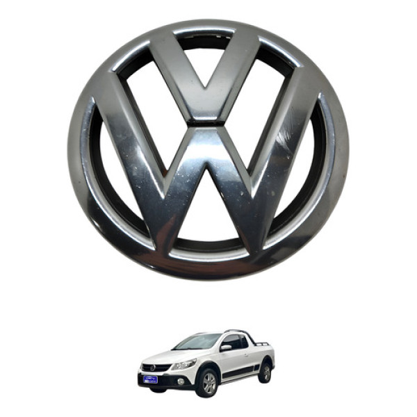 Emblema Grande Volkswagen Saveiro Cross 2012 2013 Prateado