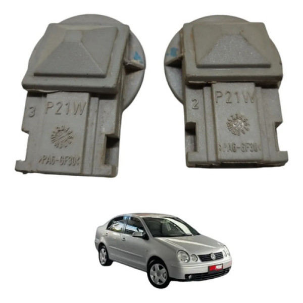Par Soquete Lanterna Traseira Polo 2004 2005 Ambos Lados Bege