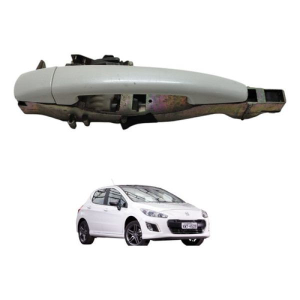 Maçaneta Externa Dianteira Direita Peugeot 308 2014 2015 Branco Dianteira