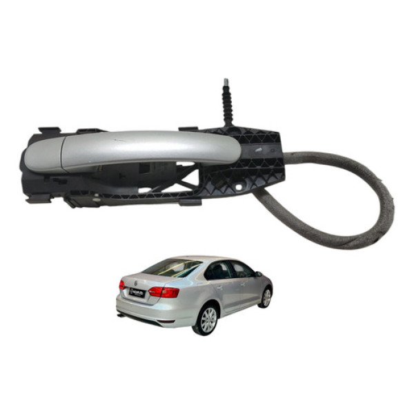 Maçaneta Externa Traseira Esquerda Jetta Tsi 2013 2014 Prateado Traseira