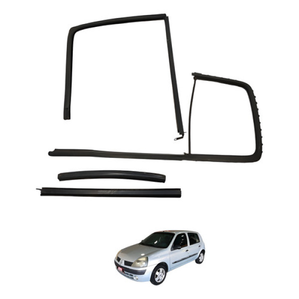 Kit Pestana Traseira Esquerda Clio Hatch 2004 2005 Preto