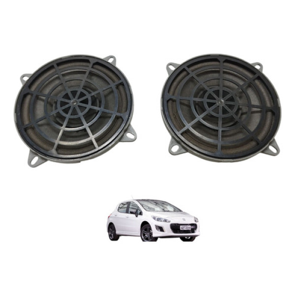 Par Alto Falante Traseira Peugeot 308 2014 2015 Preto