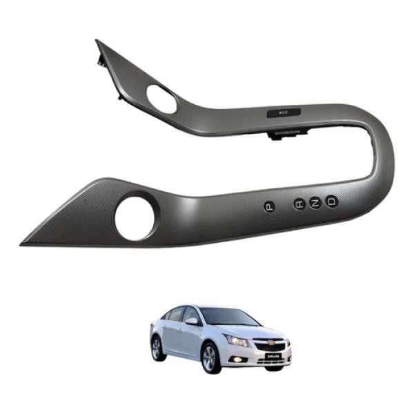 Acabamento Alavanca Marcha Console Cruze Automático 2014 Cinza Fibra De Carbono (texturizado)