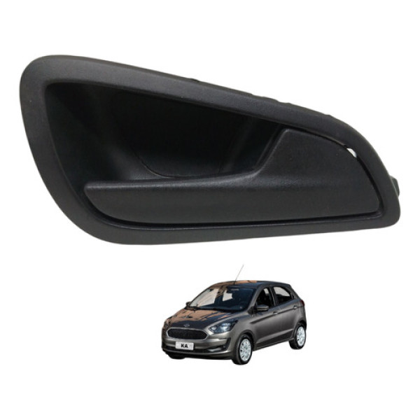 Maçaneta Interna Traseira Direita Ford Ka 2017 2018 2019 Preto Dianteira