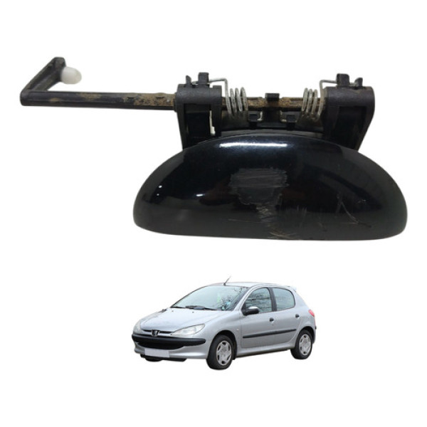 Maçaneta Externa Dianteira Direita Peugeot 206 2008 Preto Dianteira