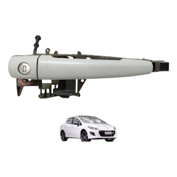Maçaneta Externa Dianteira Esquerda Peugeot 308 2014 2015 Branco Dianteira