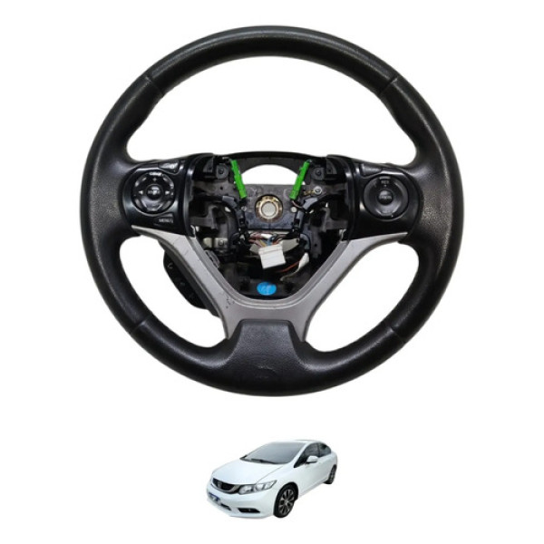 Volante Direção Civic 2013 2014 Preto
