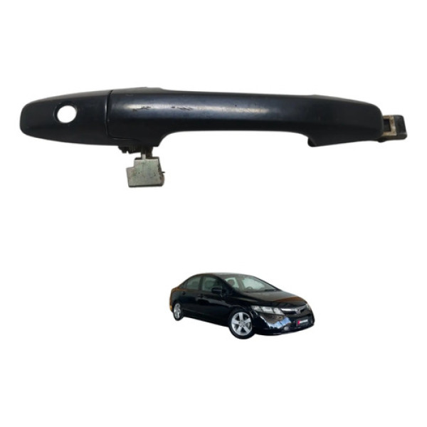 Maçaneta Externa Dianteira Esquerda Civic 2008 2009 Preto Dianteira
