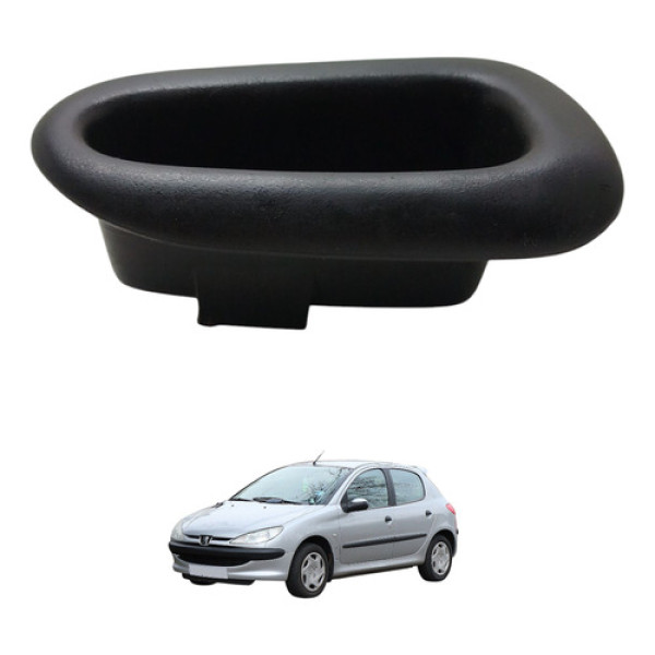 Puxador Porta Traseira Direita Peugeot 206 2008 2009 Preto Traseira