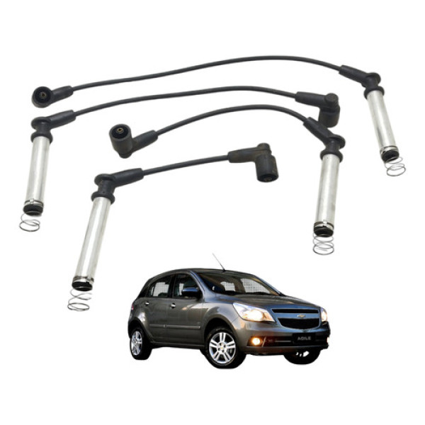 Jogo Cabo Velas Chevrolet Agile 1.4 Ltz 2010 2011 2012 Preto