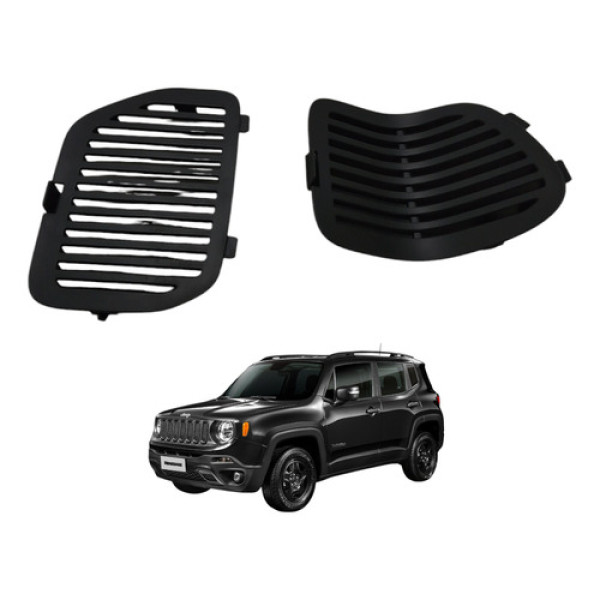 Par Tampa Moldura Lanterna Traseira Jeep Renegade 2018 Preto