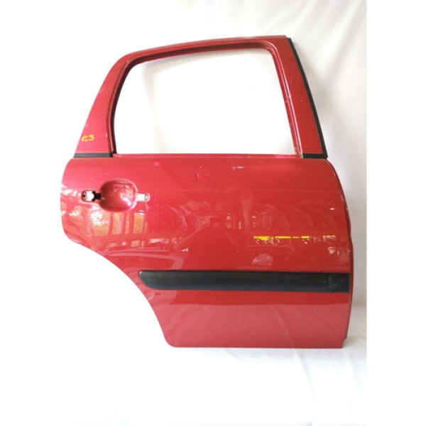 Porta Traseira Direita Citroen C3 2012 Original Traseira Direita Vermelho