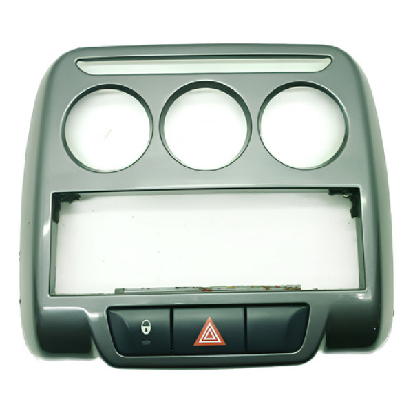 Moldura Painel Central Citroen C3 C/pisca E Trava 2013 14-15 Cinza-escuro