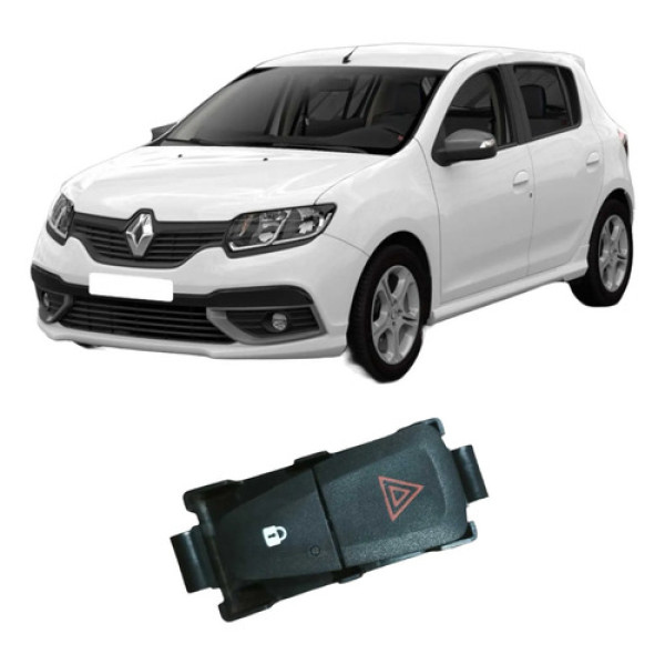 Comando Botão Alerta Renault Sandero 2017 1.0 E3160101 Preto