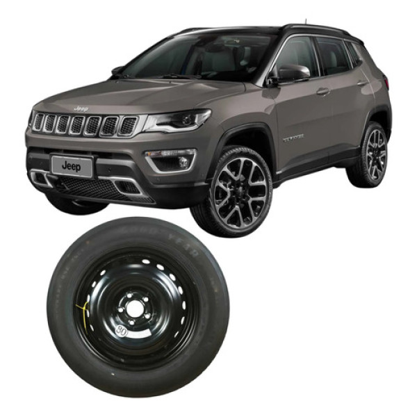 Roda Ferro Aro 18 Step 5 Furos Compass 2020 2.0 Original Cinza