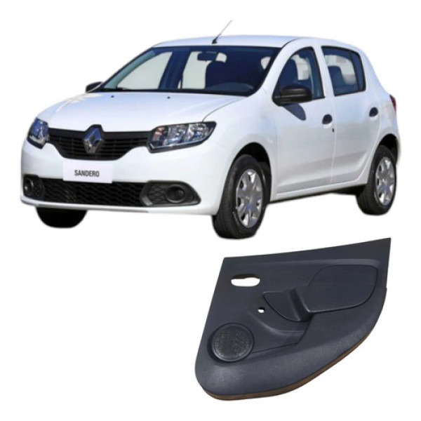 Forro Porta Traseira Direita Renault Sandero 2017 Original Preto