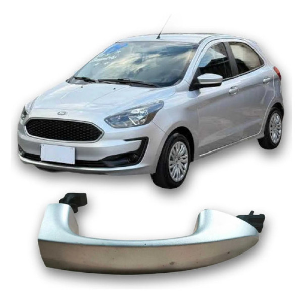 Maçaneta Externa Traseira Esquerda Ford Ka 2019 Original  Prateado Traseira