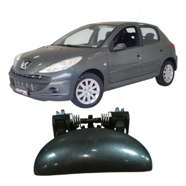Maçaneta Externa Porta Traseira Ld Peugeot 207 2009 1.4 Orig Cinza Traseira