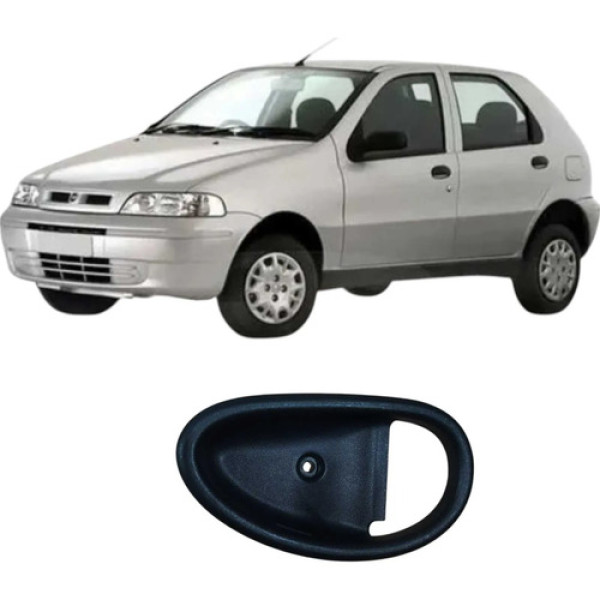 Moldura Maçaneta Traseira Direita Fiat Palio 2001 Original Preto Traseira