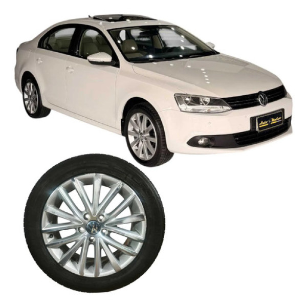 Roda Liga Aro 17 5furos Volkswagen Jetta 2013 2.0 Original Prateado