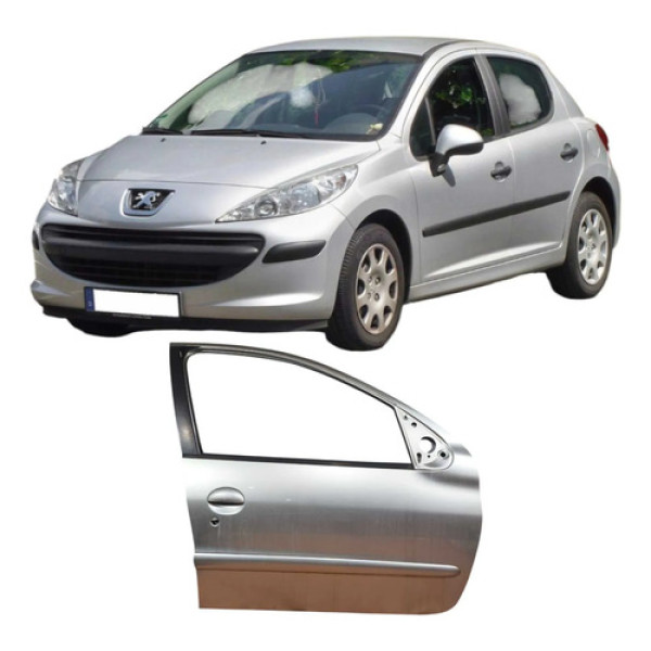 Porta Dianteira Direita Peugeot 207 1.4 Original 2009  Dianteira Direito Prateado