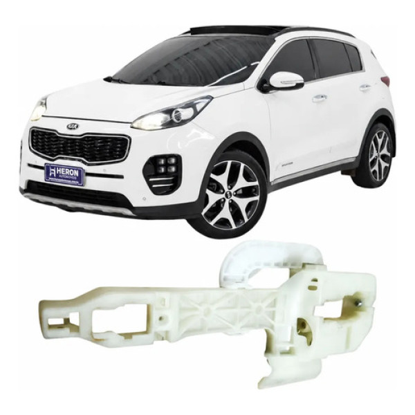 Suporte Maçaneta Traseira Esquerdo Sportage 2018 Original Prateado Traseira