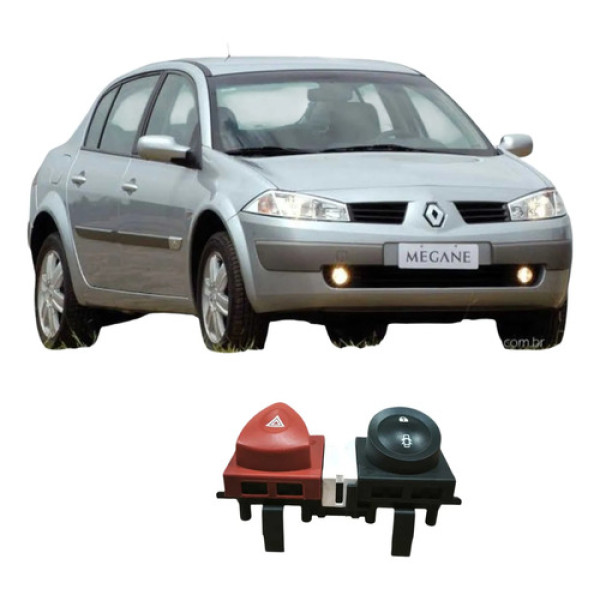 Comando Pisca Alerta Renault Megane 2009 1.6 Original  Preto