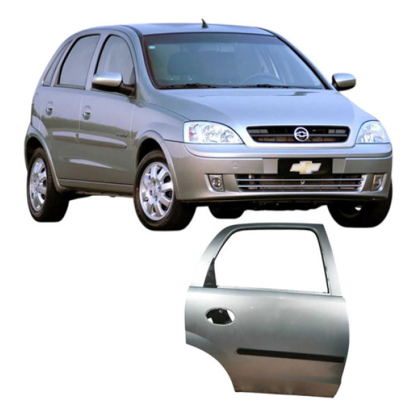 Porta Traseira Direita Chevrolet Corsa 2006 1.8 Original Traseira Direito Prateado